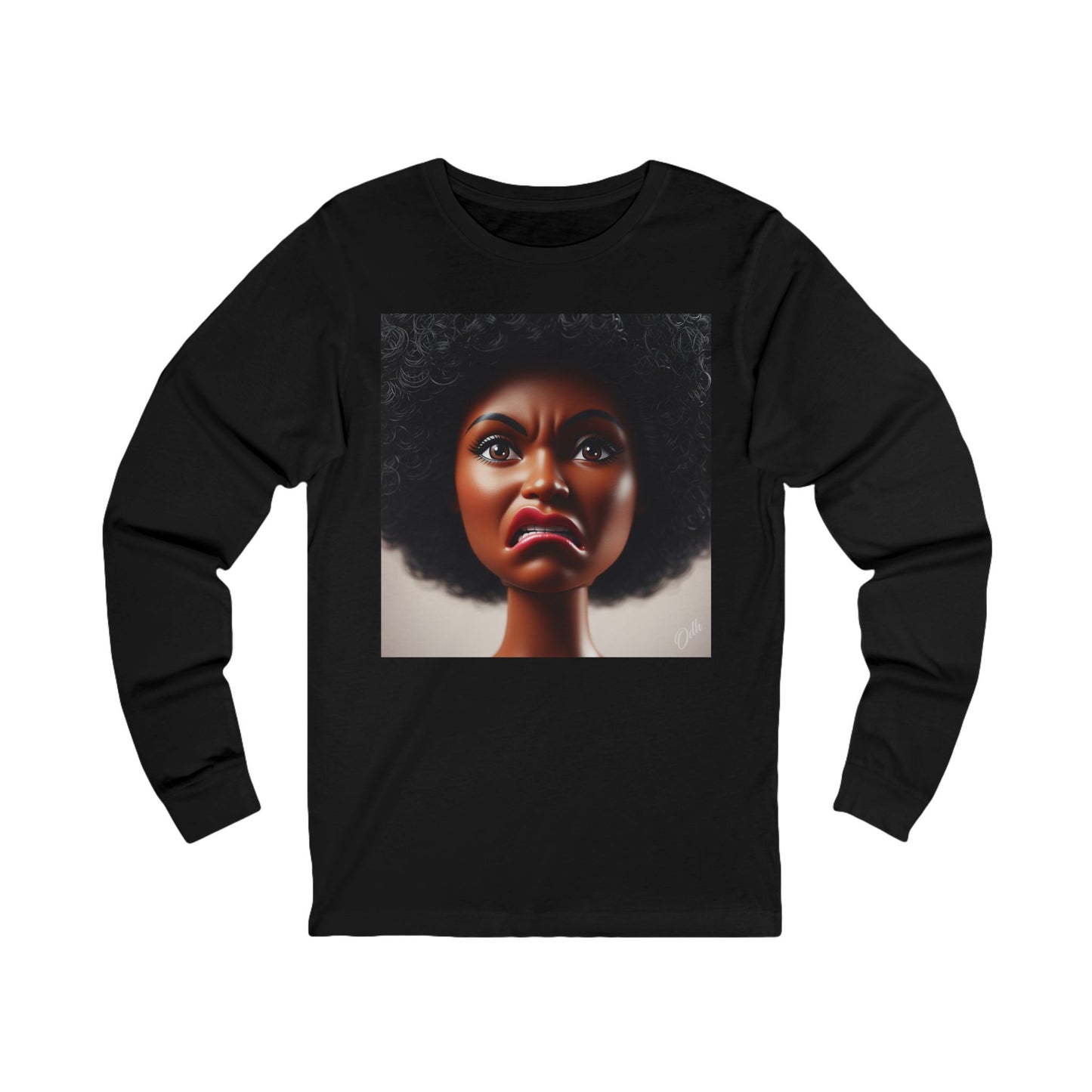 Funny Disgusted Black Doll Face Meme Long Sleeve Shirt