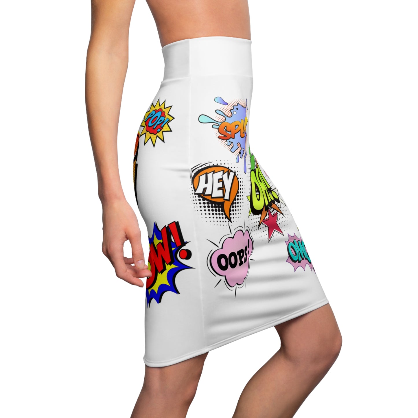 Women's Comic Print Pencil Skirt