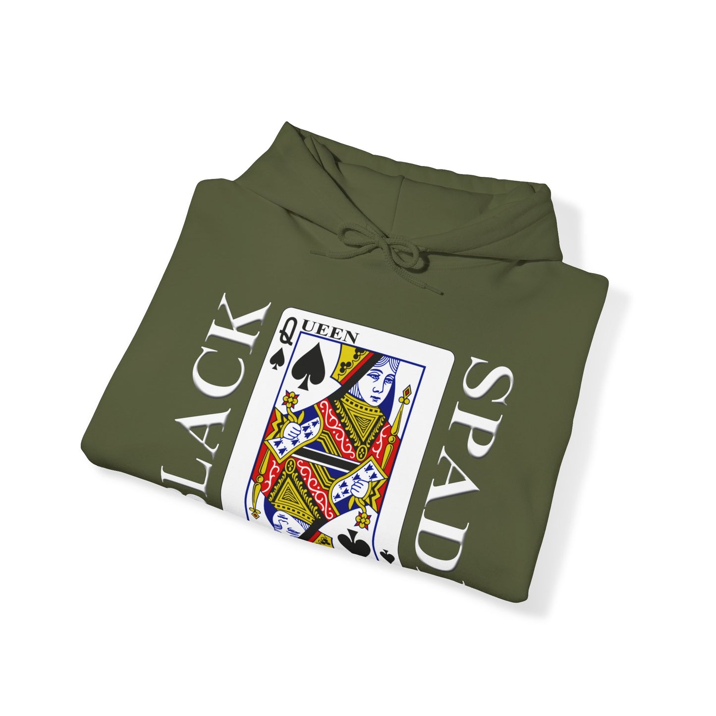 Queen of Spades Hoodie, Playing Card Hoodie, QOS Shirt, Spade Hoodie Heavy Blend Hooded Sweatshirt