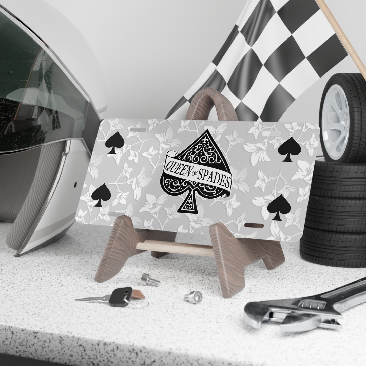 Queen of Spades Vanity Plate, QOS Car Tag, Custom License Plate, Hot Wife, BBC Swinger Lifestyle