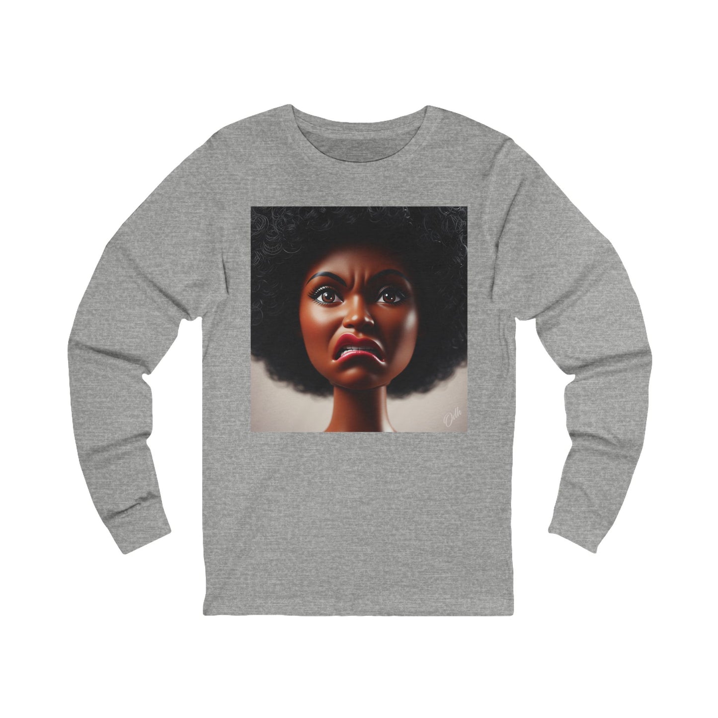 Funny Disgusted Black Doll Face Meme Long Sleeve Shirt