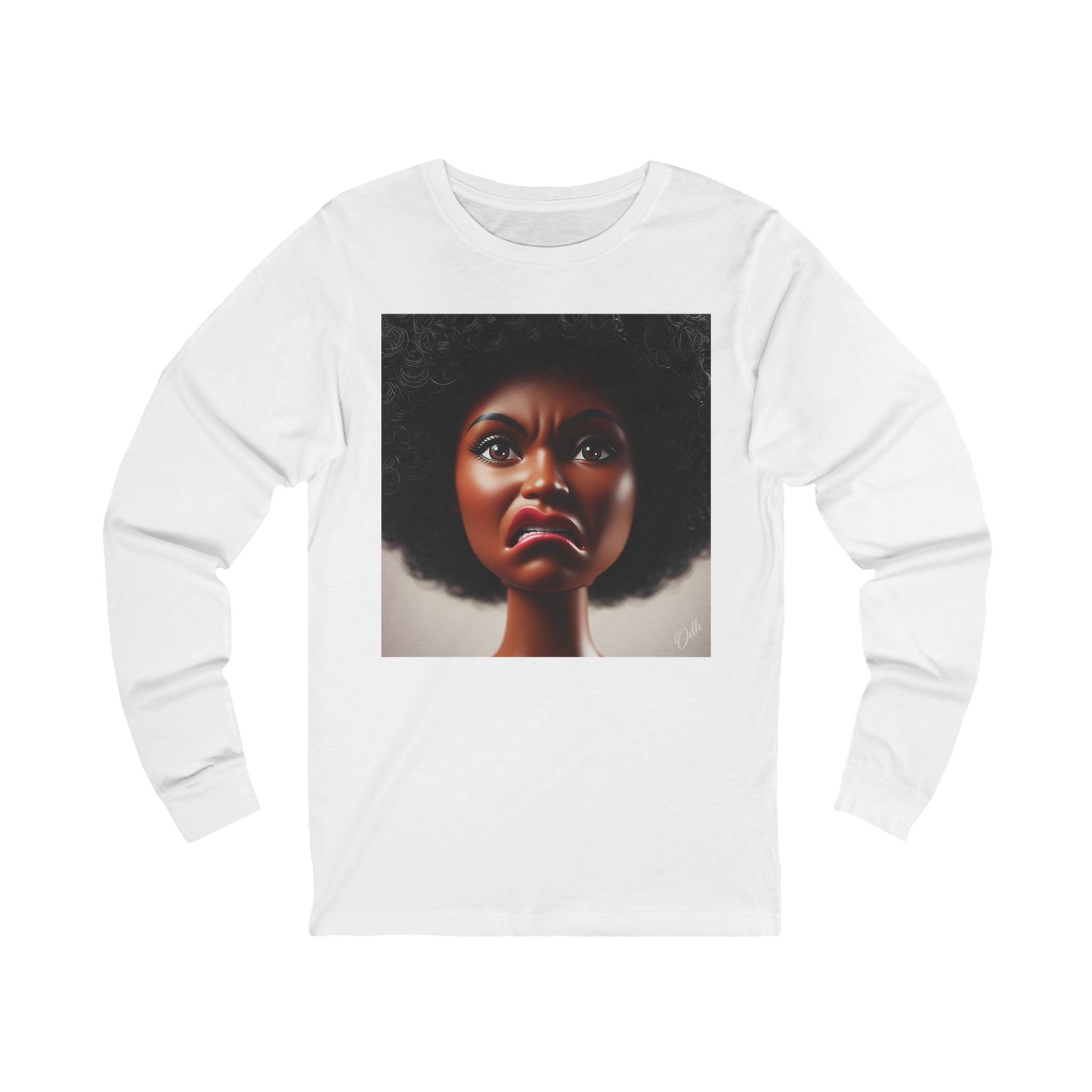 Funny Disgusted Black Doll Face Meme Long Sleeve Shirt