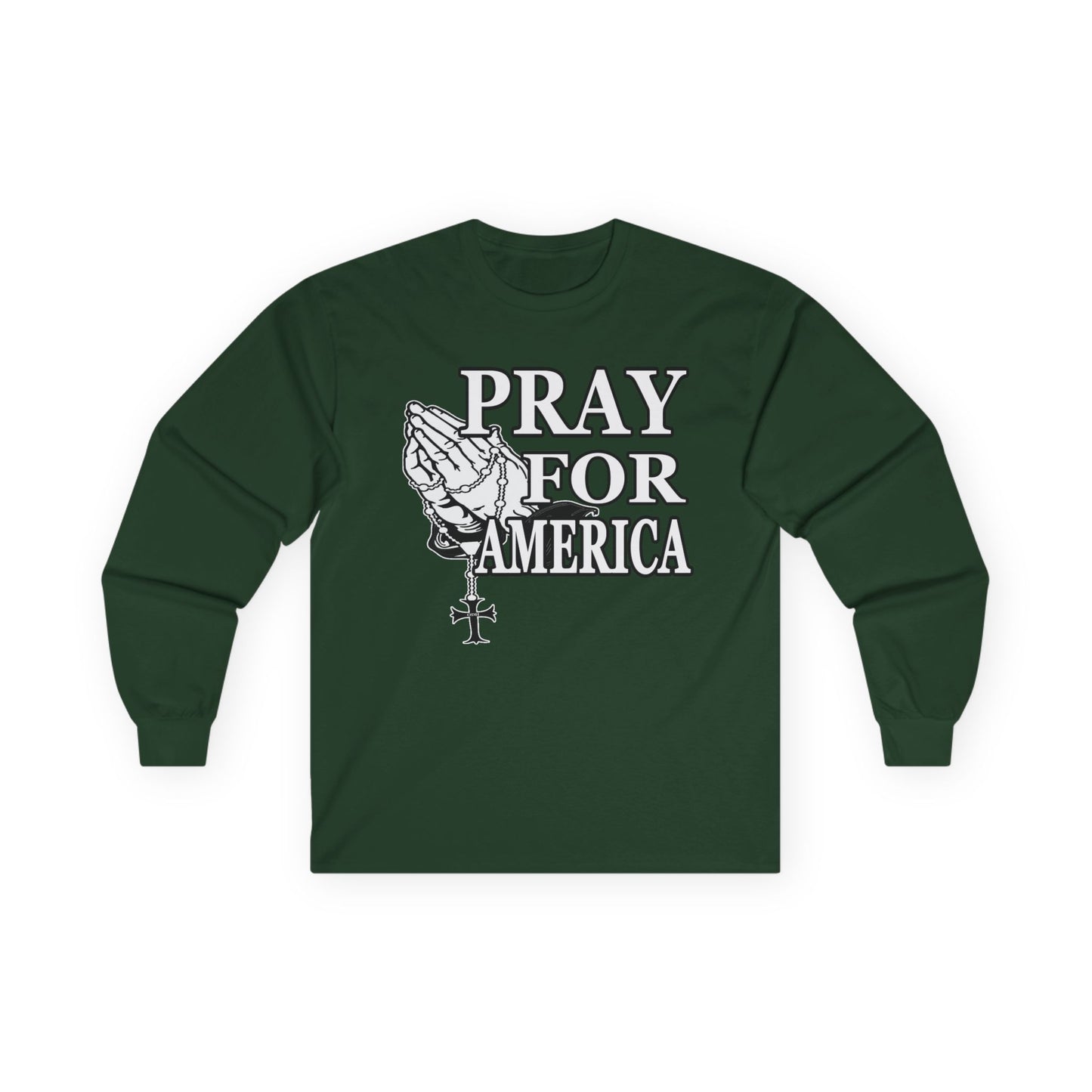 Pray For America Long Sleeve Tee Patiotic USA Political T Shirt