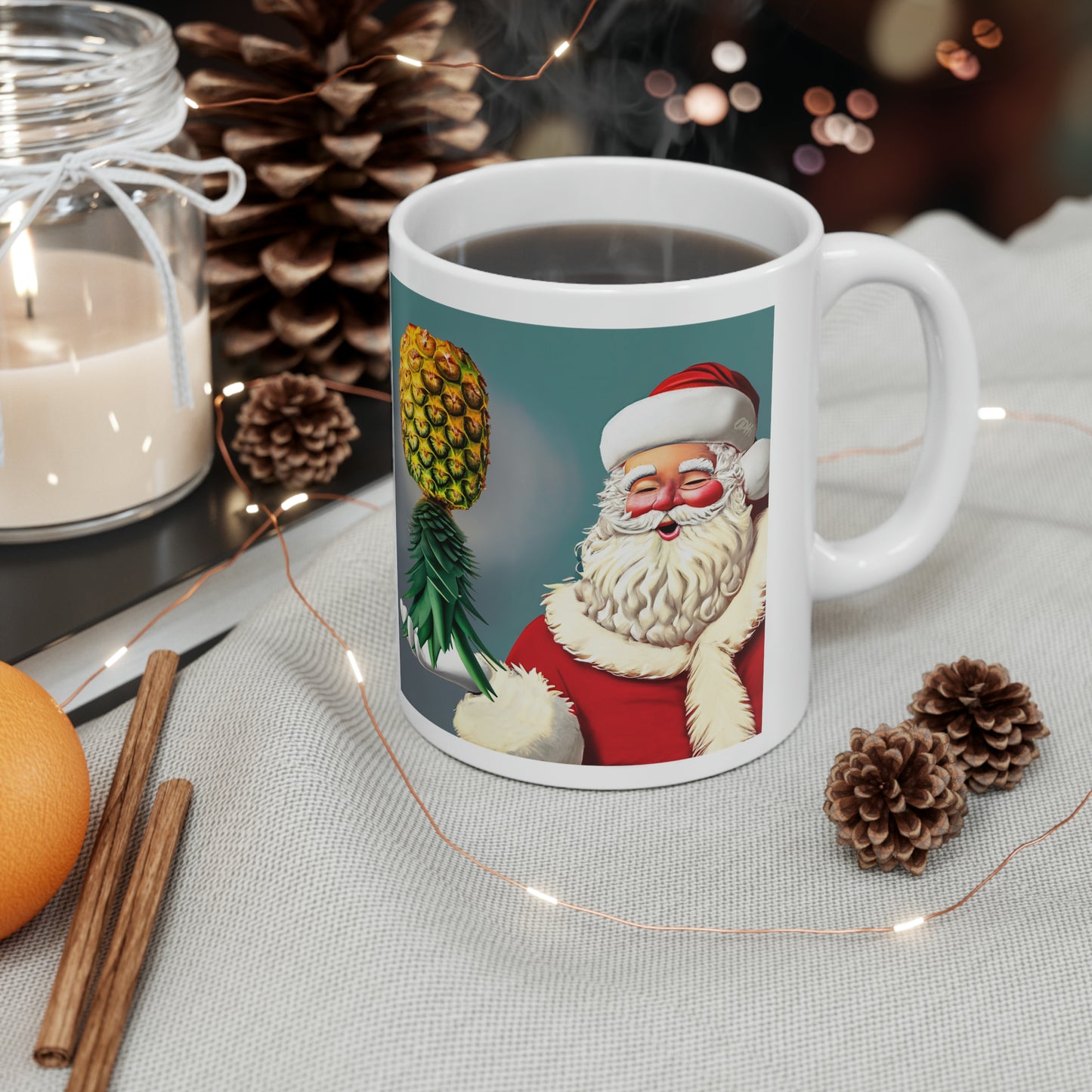 Upside Down Pineapple Santa Claus Christmas Mug Ceramic Mug 11oz Swinger Party Plays Well With Others