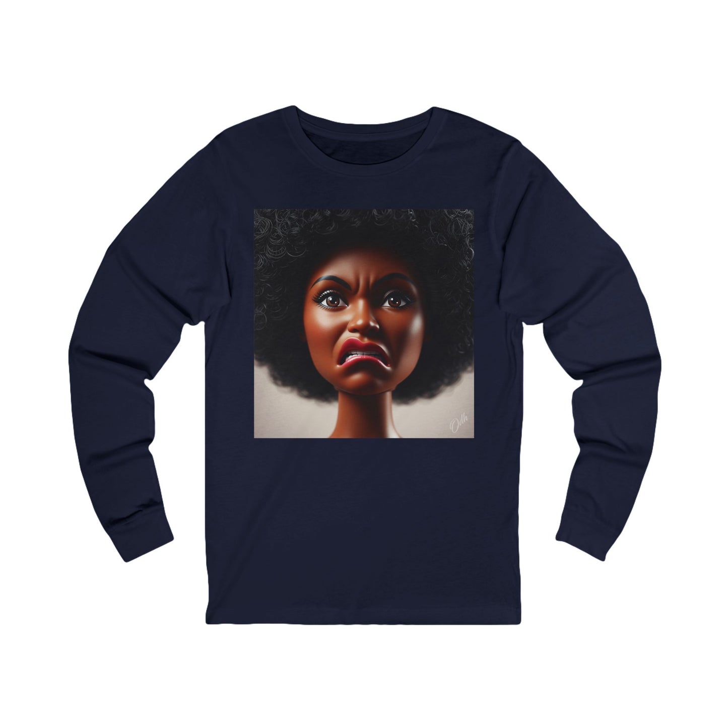 Funny Disgusted Black Doll Face Meme Long Sleeve Shirt