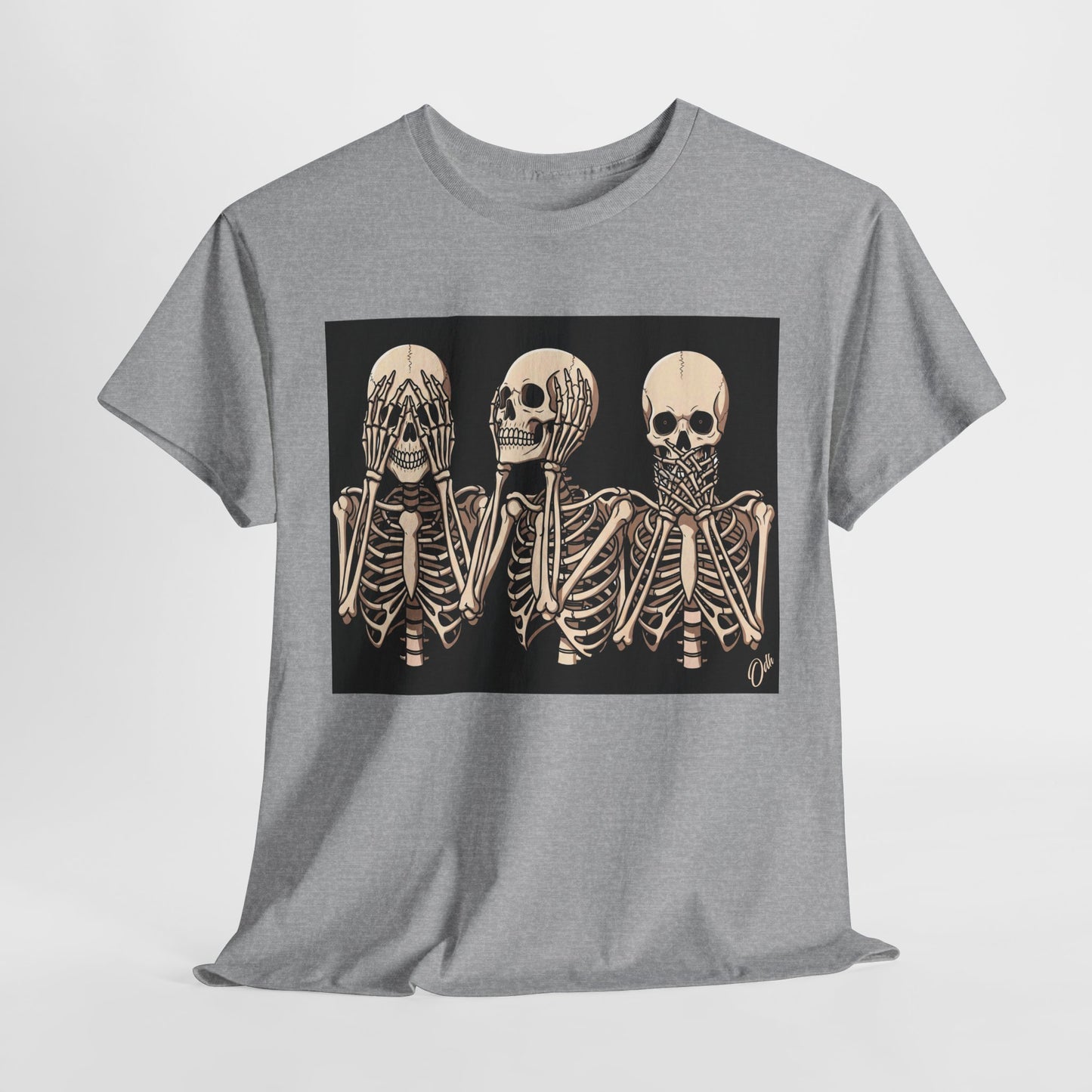 Halloween Skeletons Tshirt See Hear Speak No Evil Unisex Skull Shirt Back to School