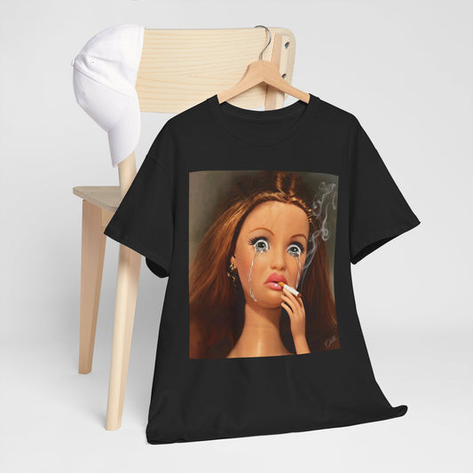 Disgusted Barbie Doll Face Crying And Smoking