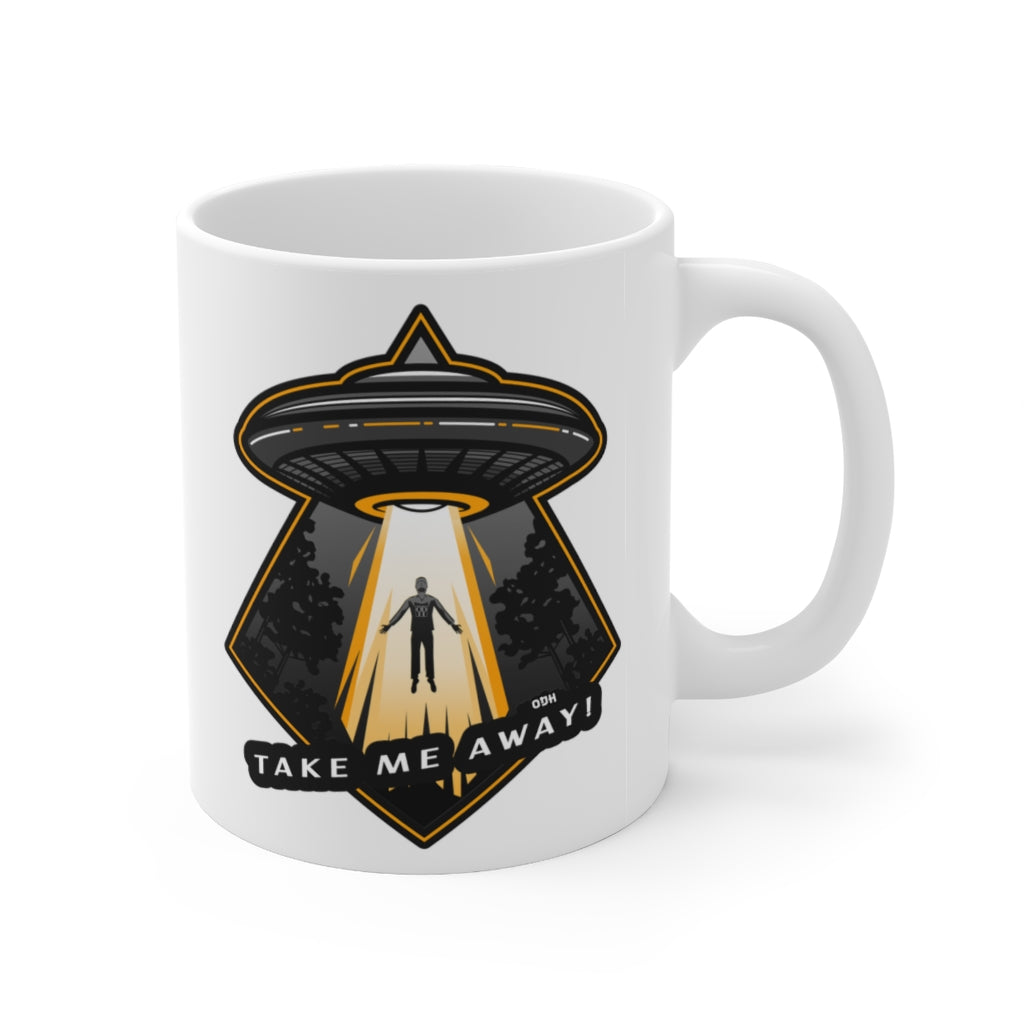 Alien Abduction "Take Me Away" Ceramic Mug 11oz