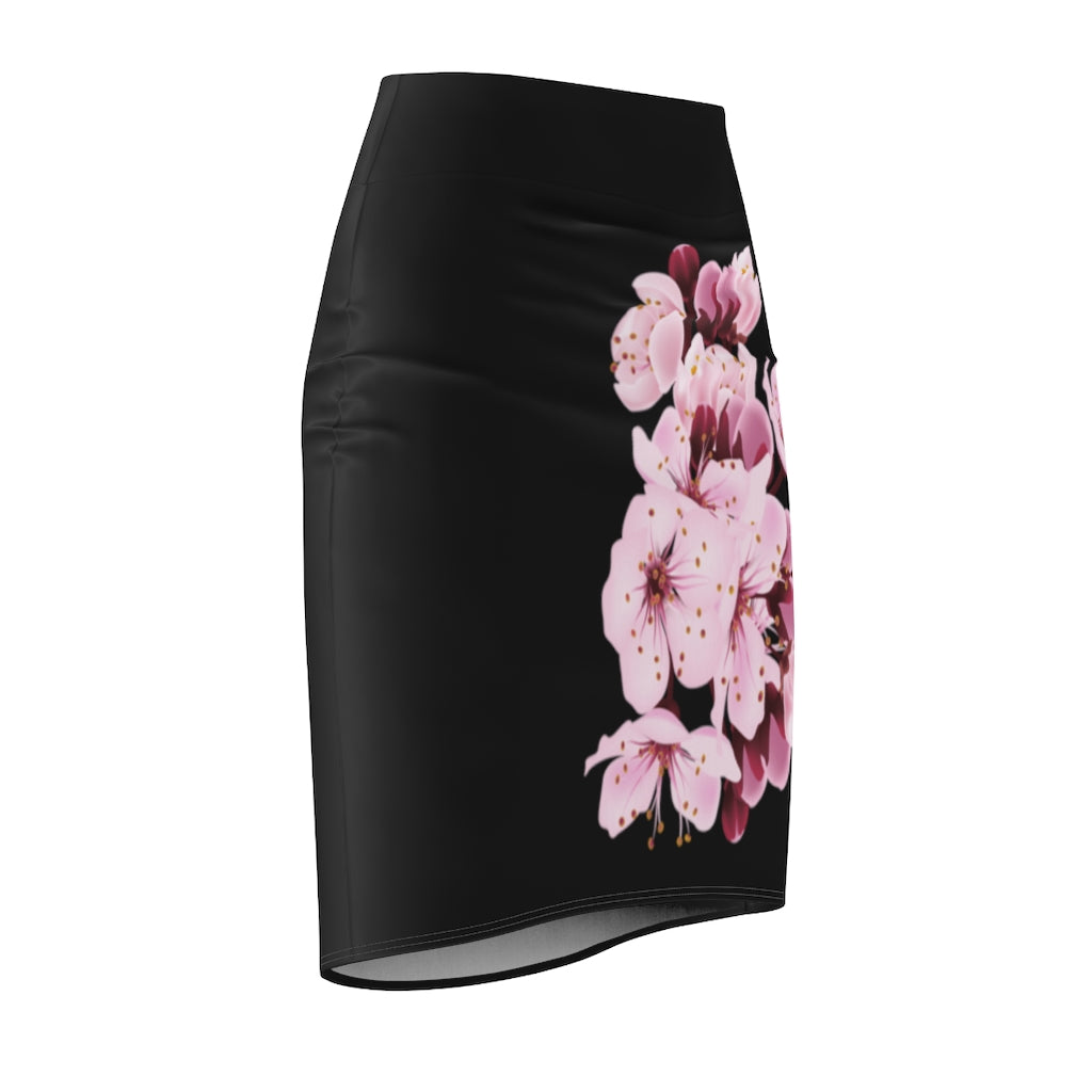 Women's Cherry Blossom Pencil Skirt Bodycon Fitted Skirt