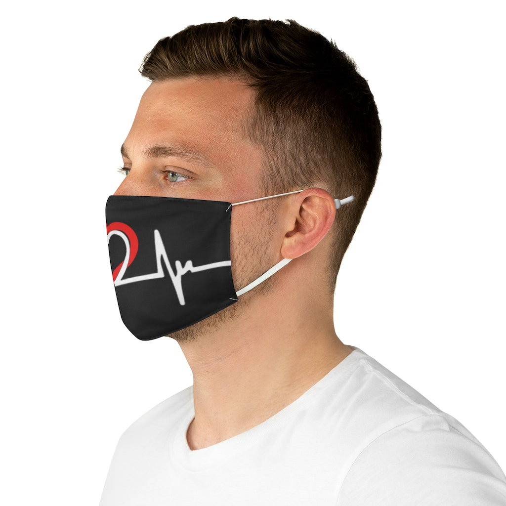 Ekg Heartbeat Fabric Face Mask