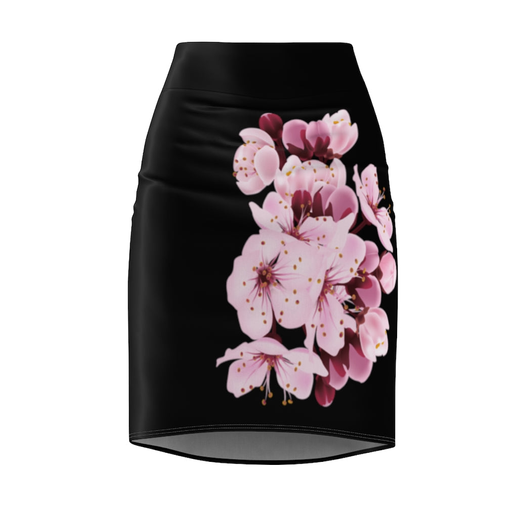 Women's Cherry Blossom Pencil Skirt Bodycon Fitted Skirt