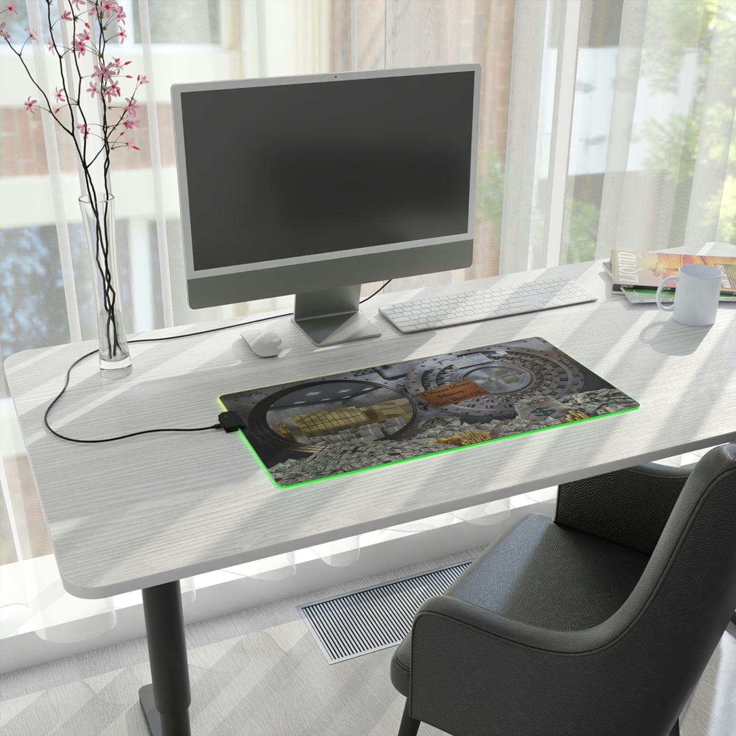 I Want Money LED Gaming Mouse Pad