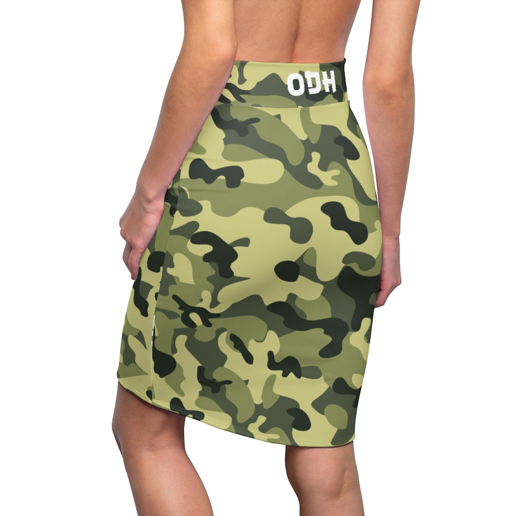 Women's Pencil Skirt Asian Style Camouflage Bodycon Skirt
