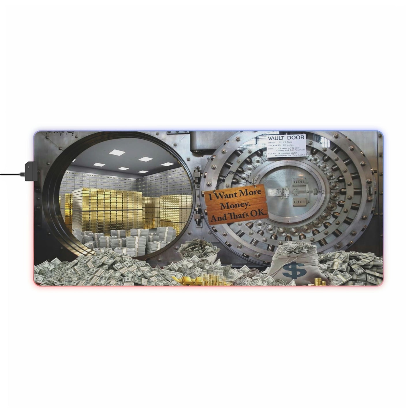I Want Money LED Gaming Mouse Pad