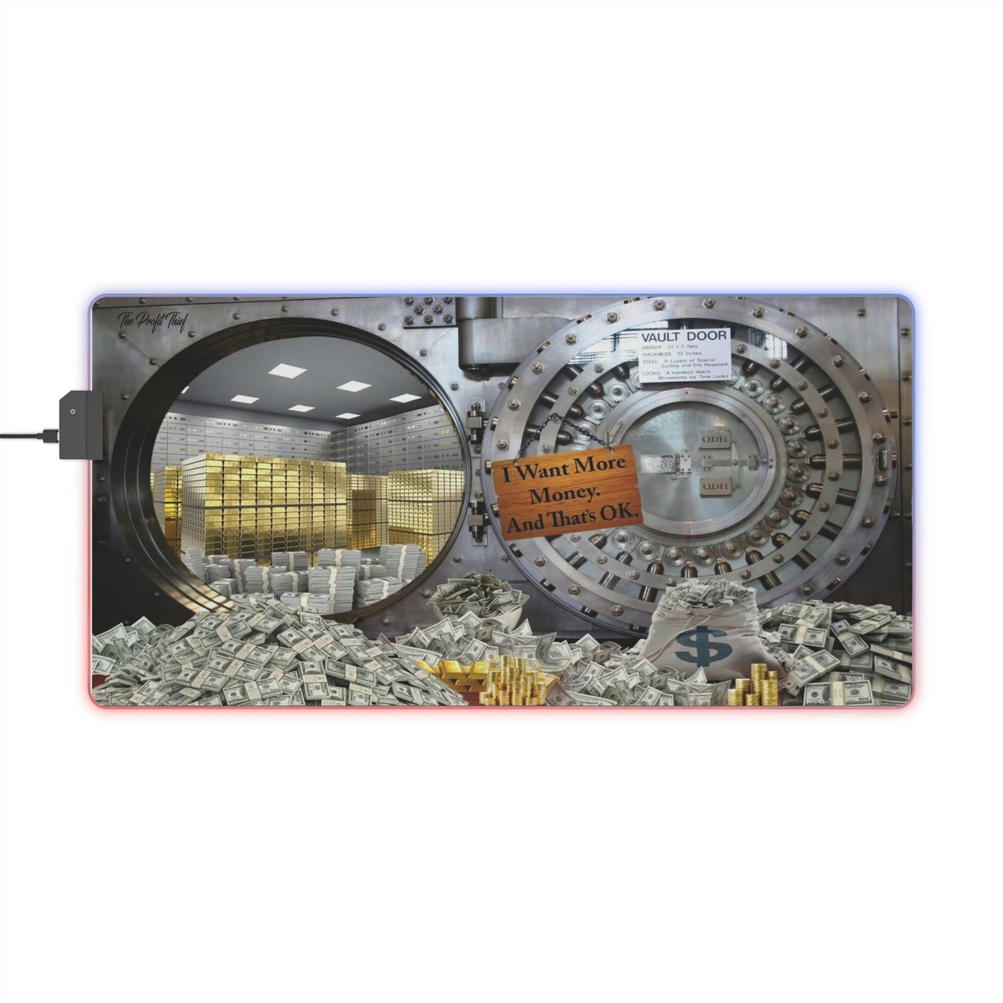I Want Money LED Gaming Mouse Pad