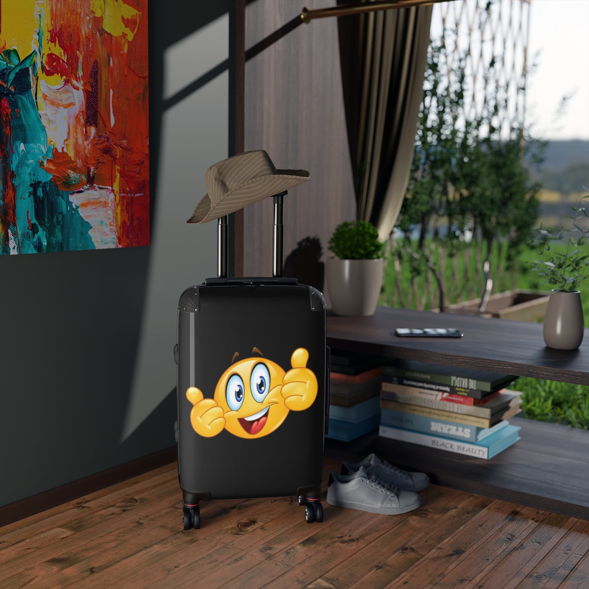 Happy Emoji Suitcases Rolling Bag