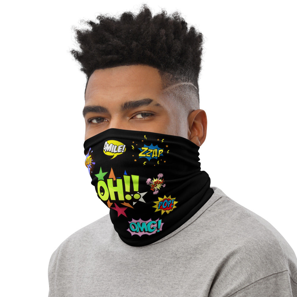Comic Print Neck Gaiter Face Mask