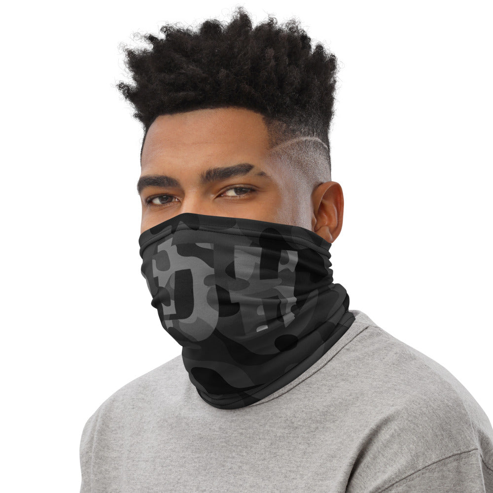 Black Dark Camo Camouflage Face Mask Neck Gaiter