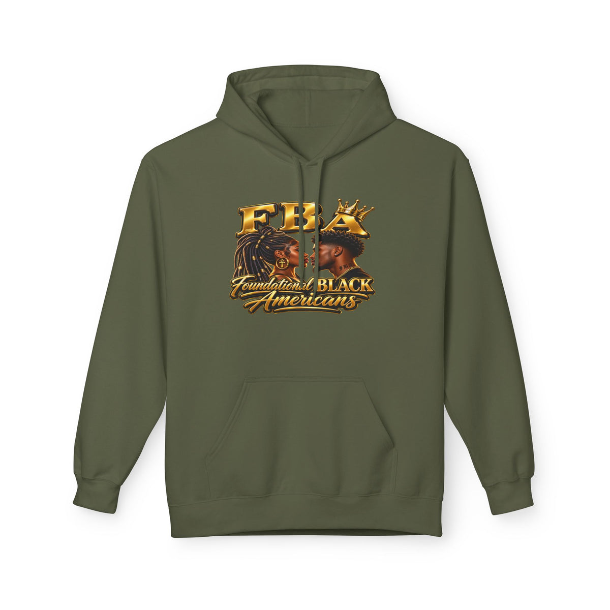 Foundational Black American Hoodie | Black Man Black Woman Pride Graphic