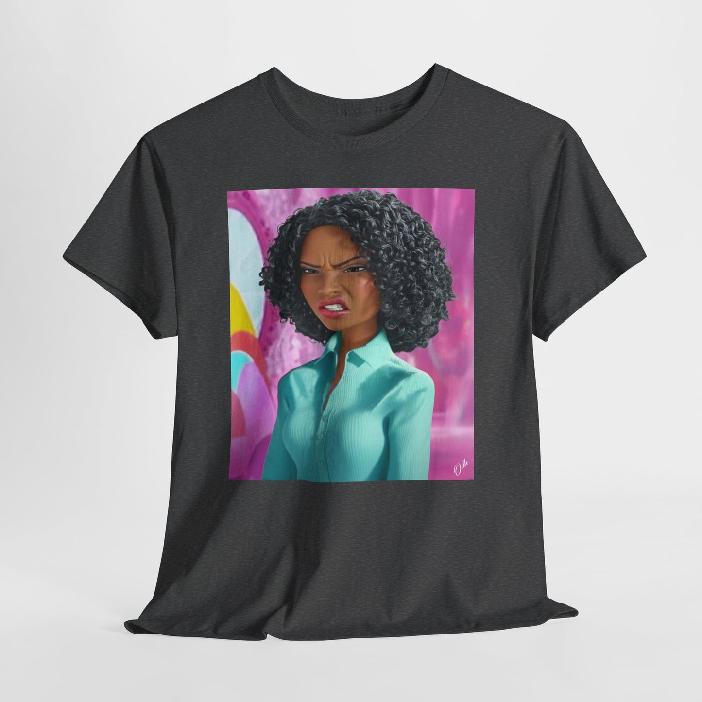 Disgusted Black Barbie Doll Face Tee