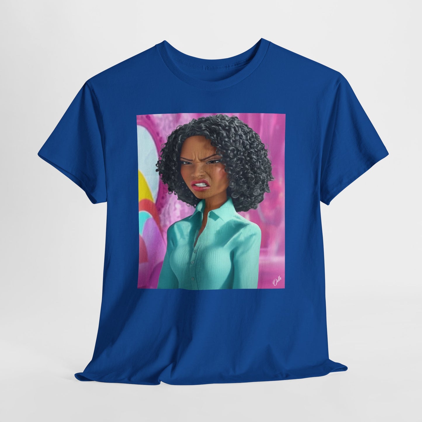 Disgusted Black Barbie Doll Face Tee