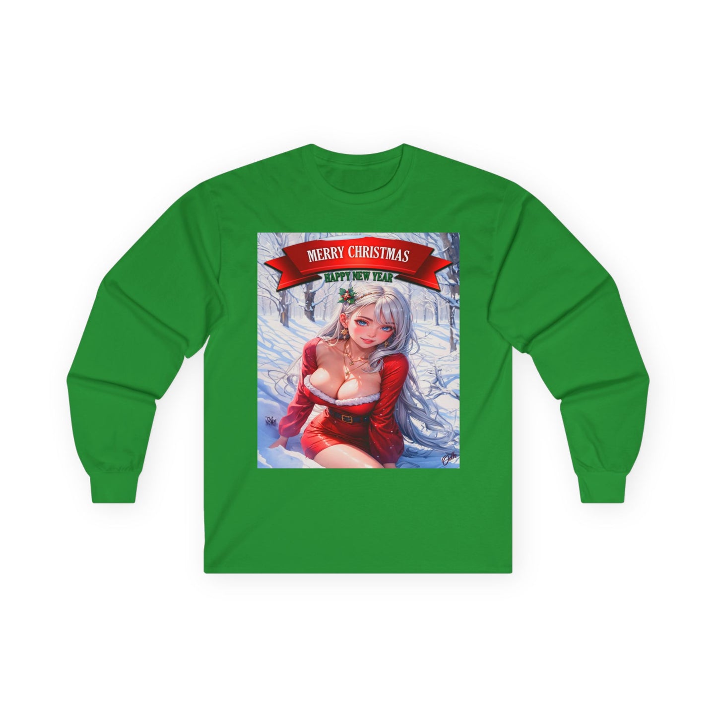 Anime Girl Merry Christmas Long Sleeve Tee