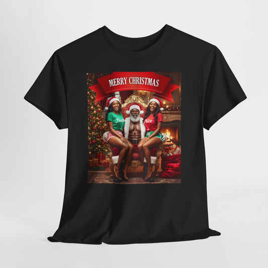 Sexy Black Santa Claus Merry Christmas Tshirt