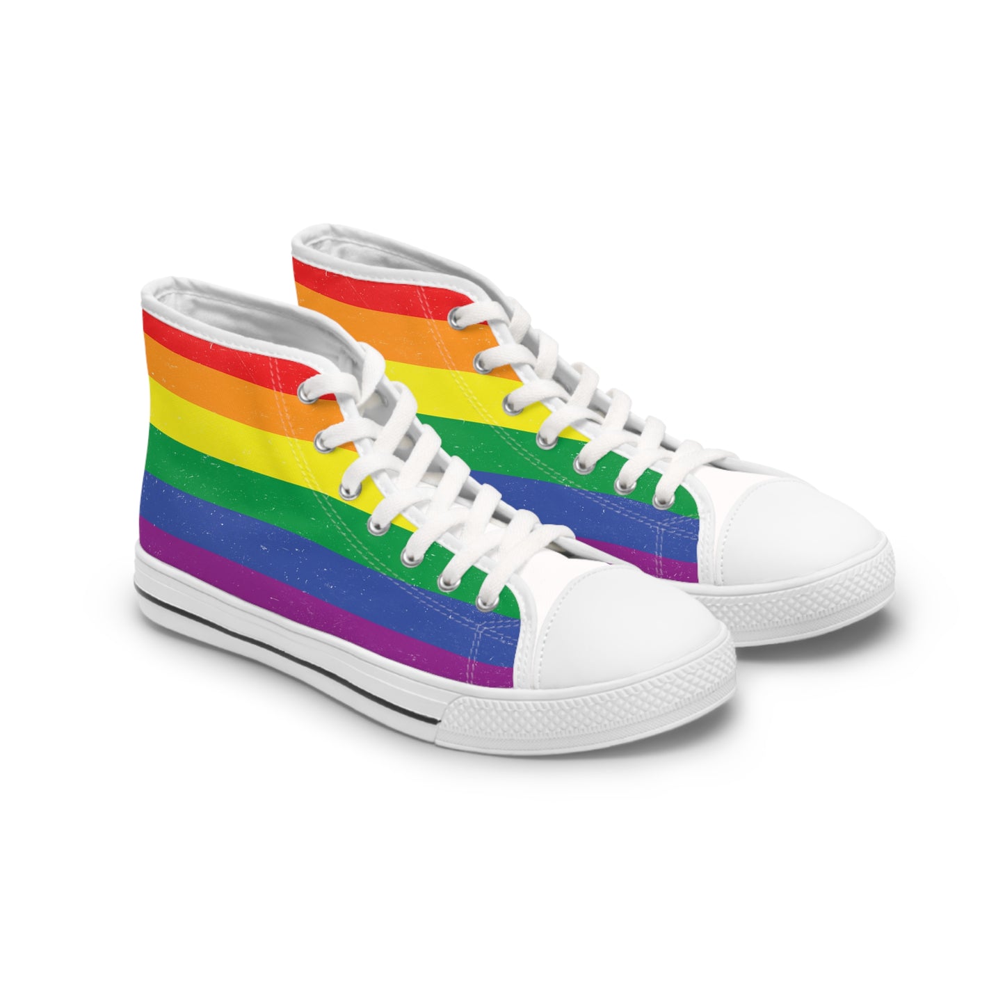 Women's High Top Sneakers, LGBT Sneakers, Converse Style High-Top Sneaker, Old School Red 80s and 90s Fashion