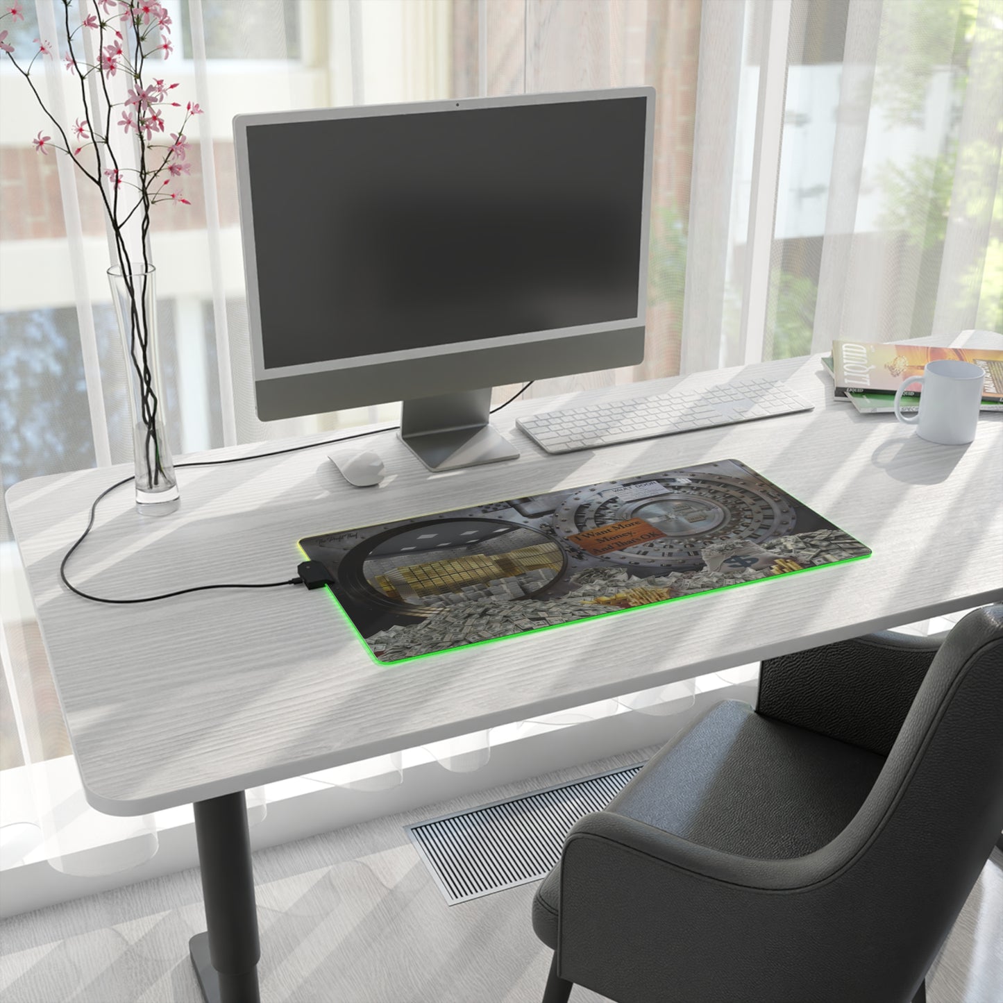 I Want Money LED Gaming Mouse Pad