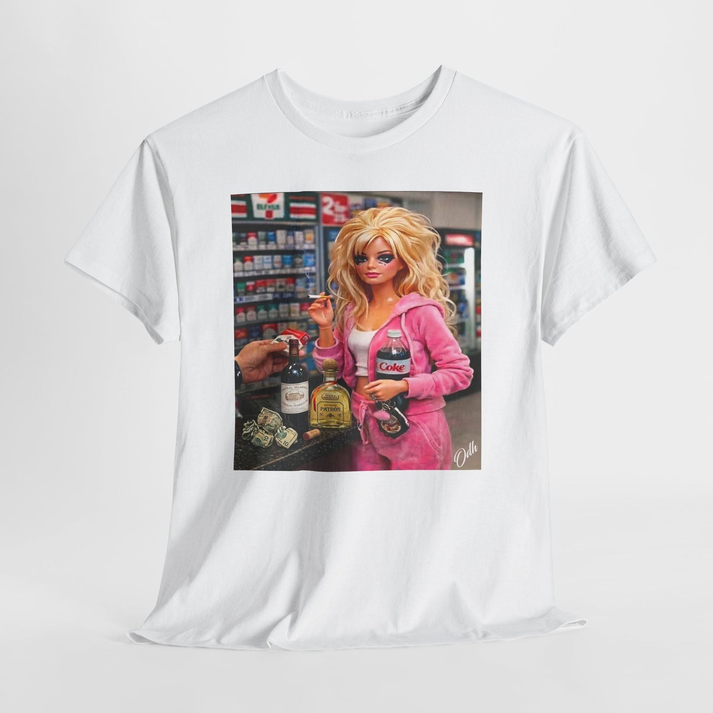 stressed out barbie doll t shirt, drunk barbie, white trash doll