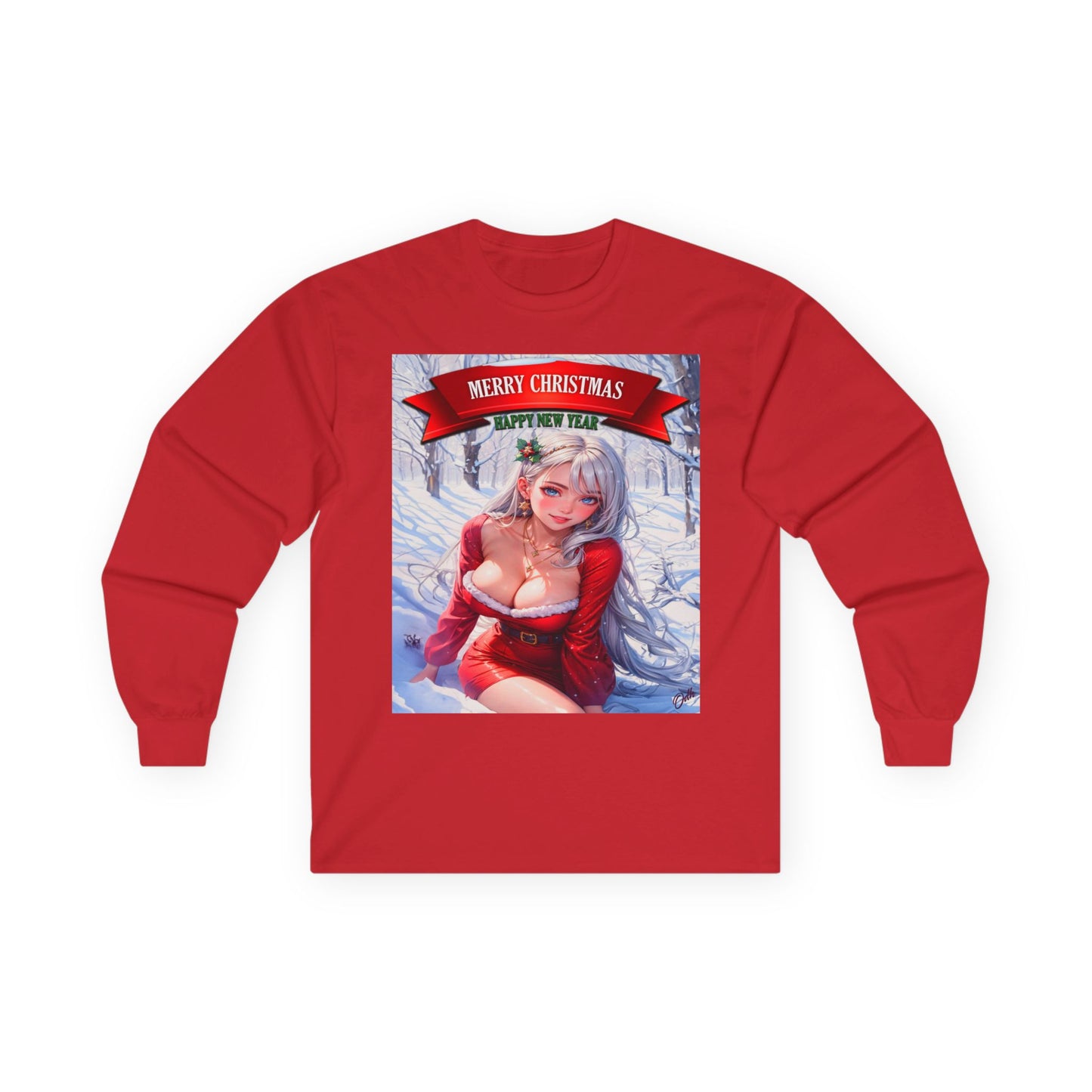 Anime Girl Merry Christmas Long Sleeve Tee