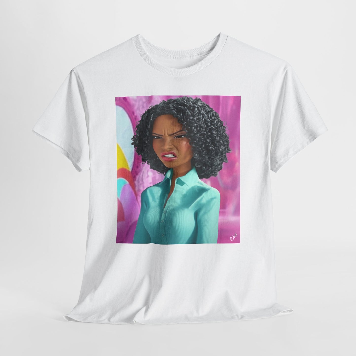 Disgusted Black Barbie Doll Face Tee