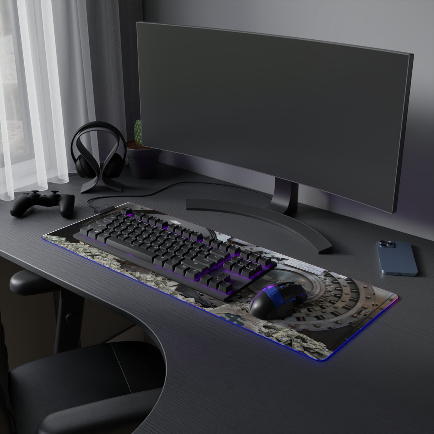 I Want Money LED Gaming Mouse Pad