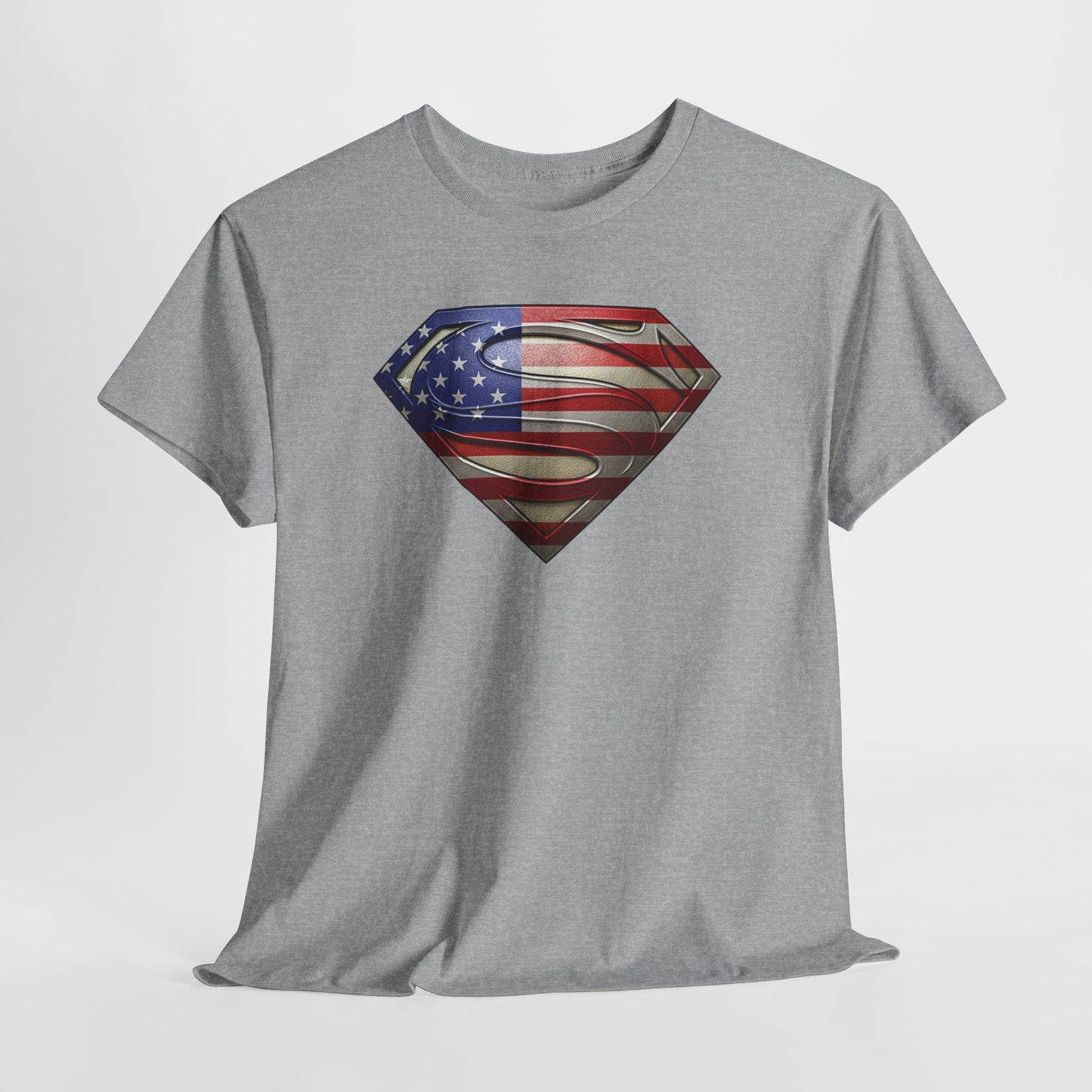 Superman Logo American Flag T Shirt, Man of Steel Tee, Symbol, DC Superhero