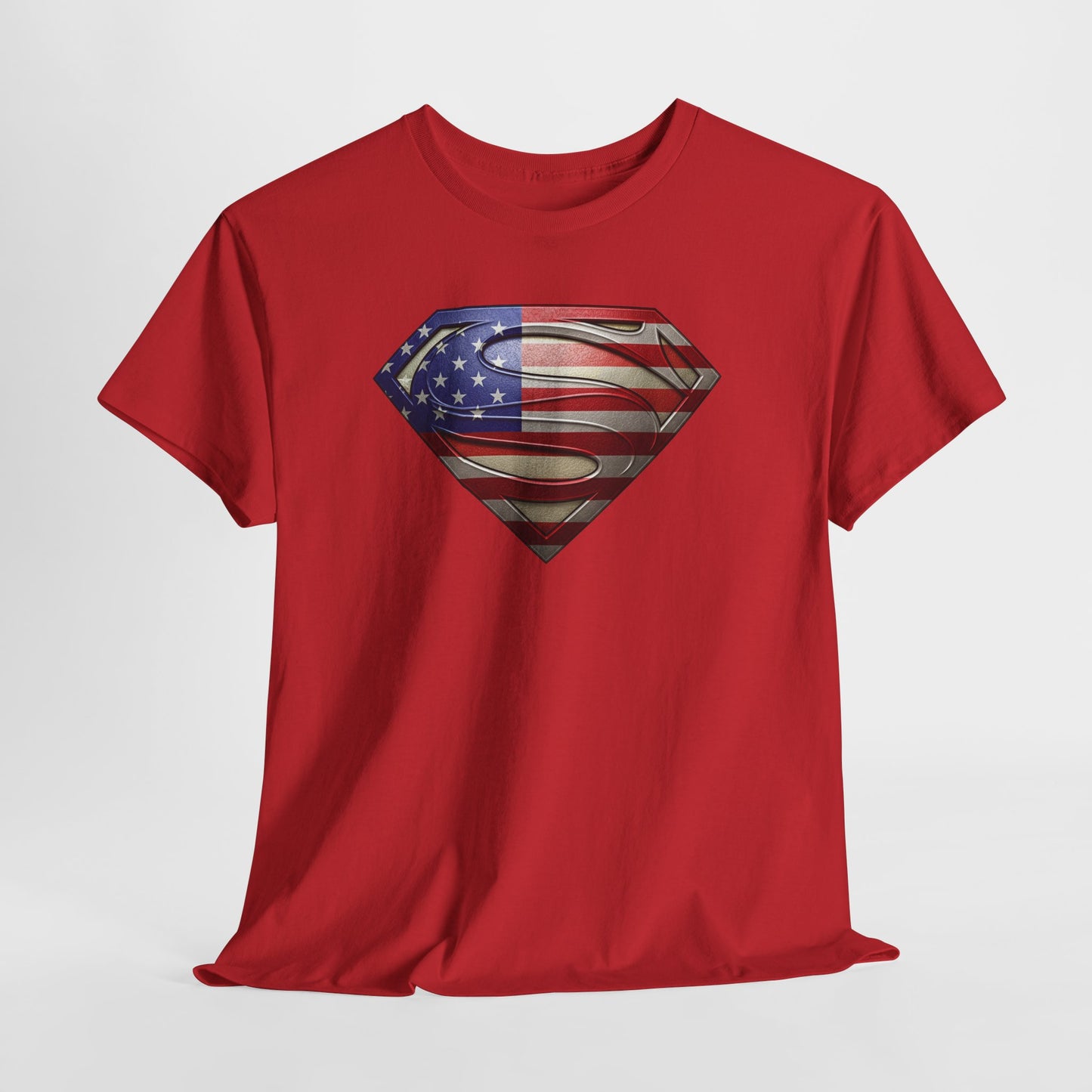Superman Logo American Flag T Shirt, Man of Steel Tee, Symbol, DC Superhero