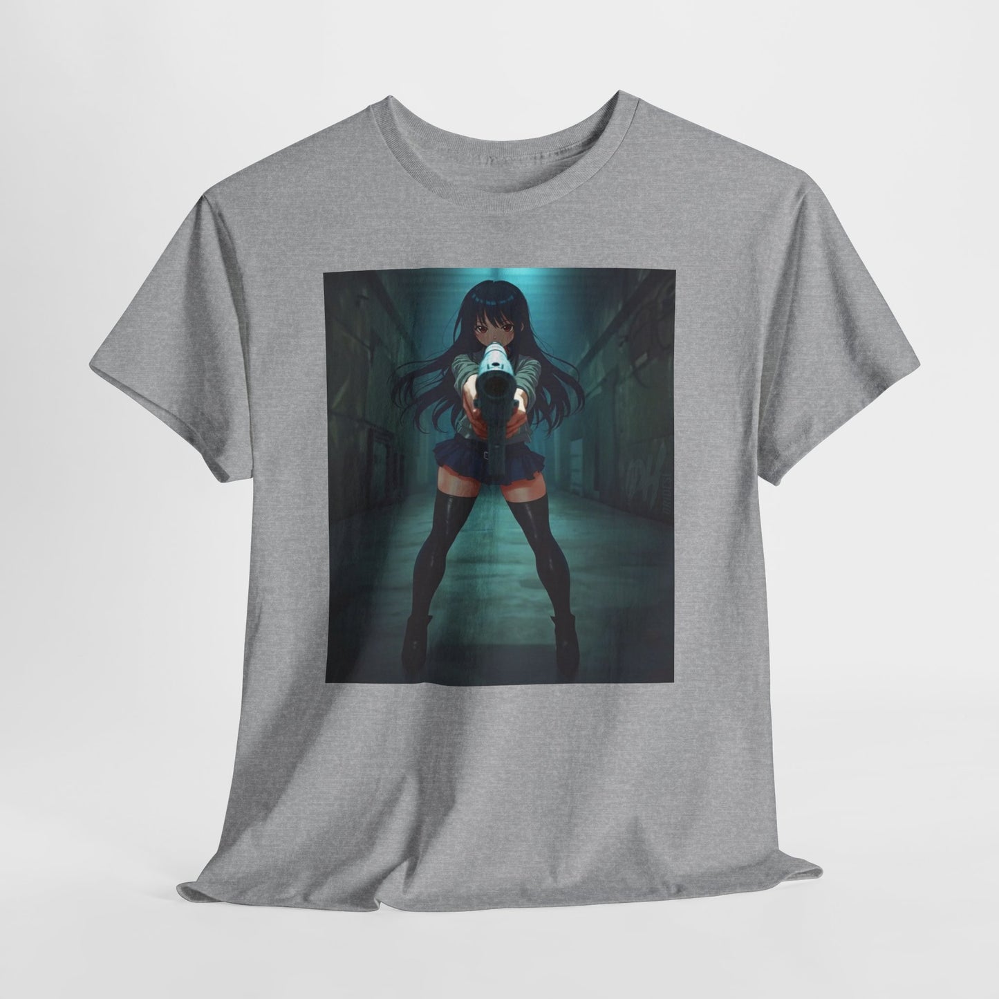 Anime Girl With a Gun Waifu Japanese Tshirt