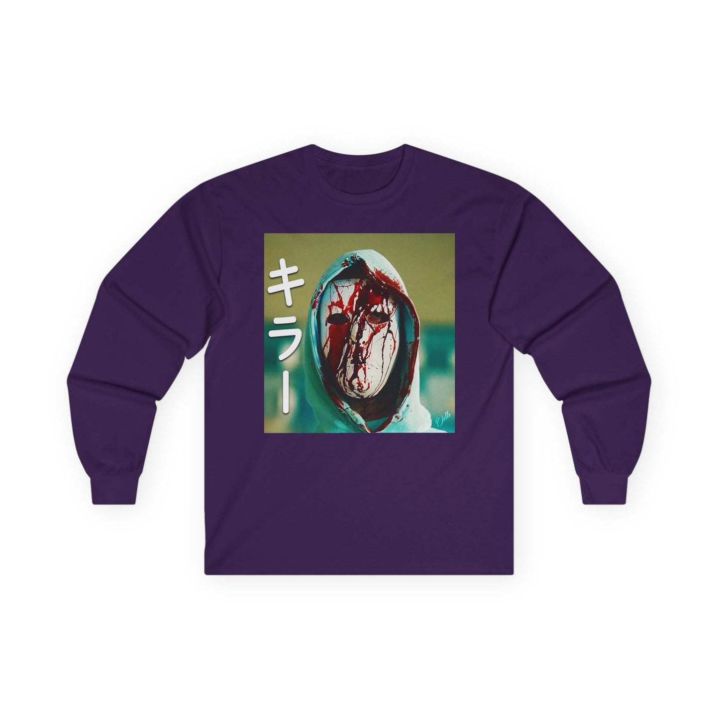 Horror Movie Shirt Scary Long Sleeve Tee Halloween Villain Tshirt Bloody Mask