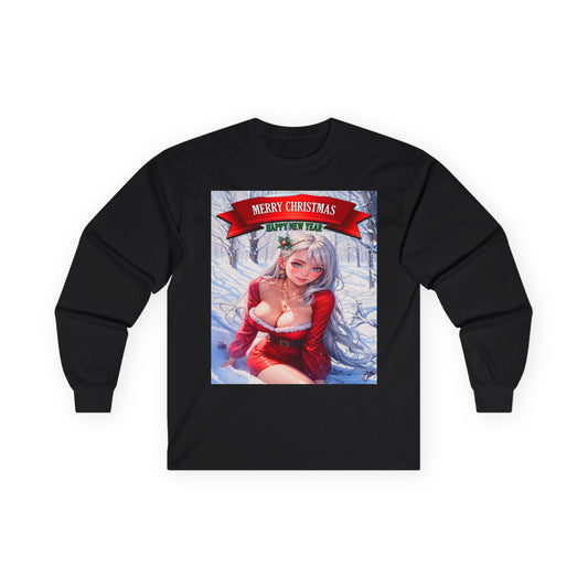 Anime Girl Merry Christmas Long Sleeve Tee