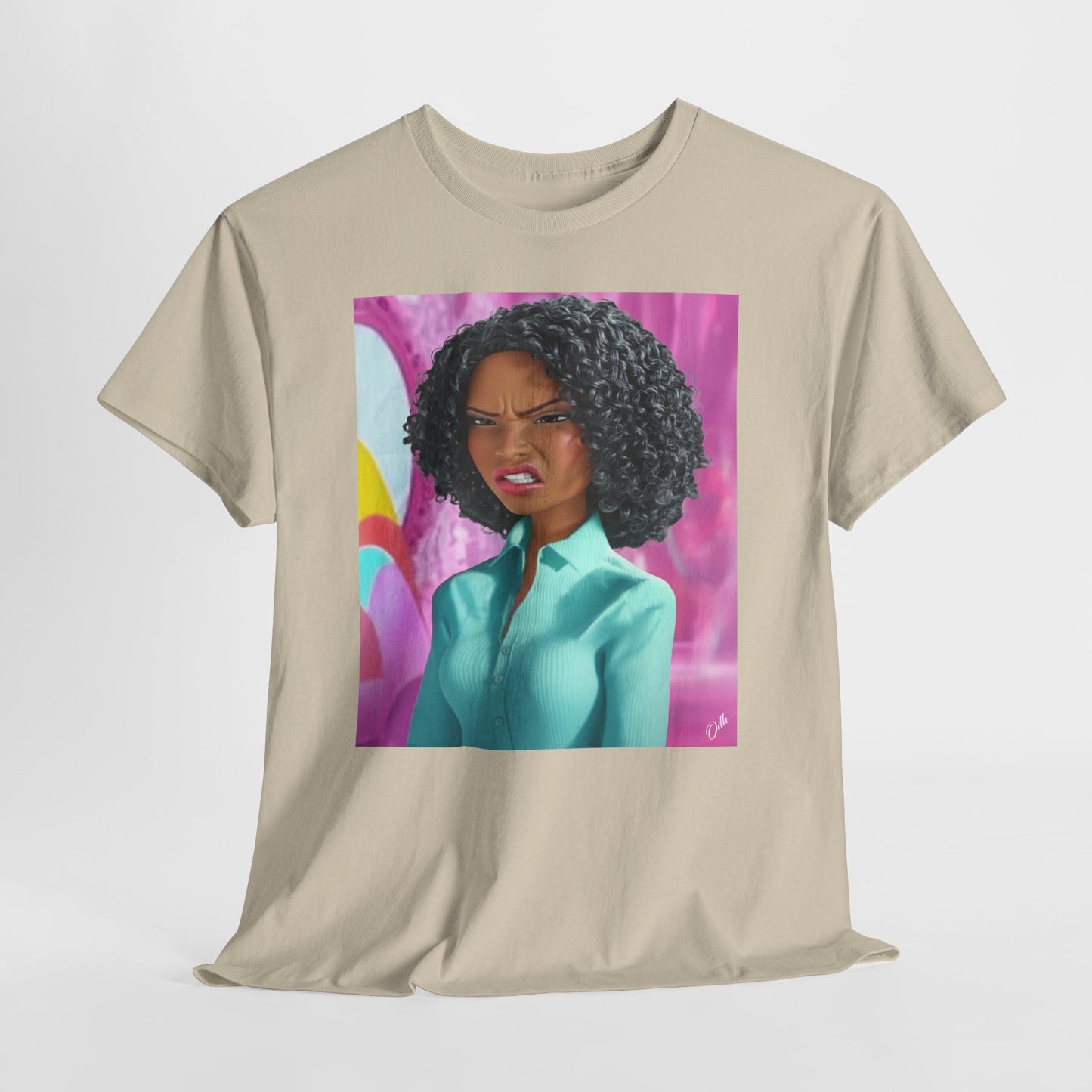 Disgusted Black Barbie Doll Face Tee