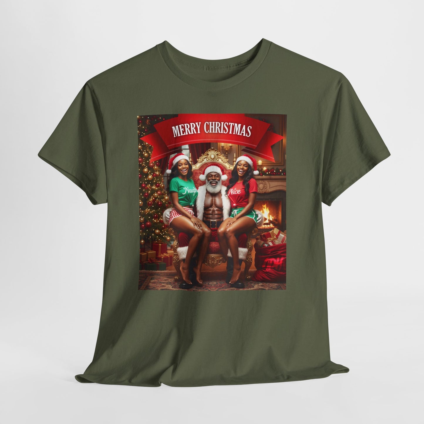 Sexy Black Santa Claus Merry Christmas Tshirt