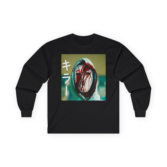 Horror Movie Shirt Scary Long Sleeve Tee Halloween Villain Tshirt Bloody Mask