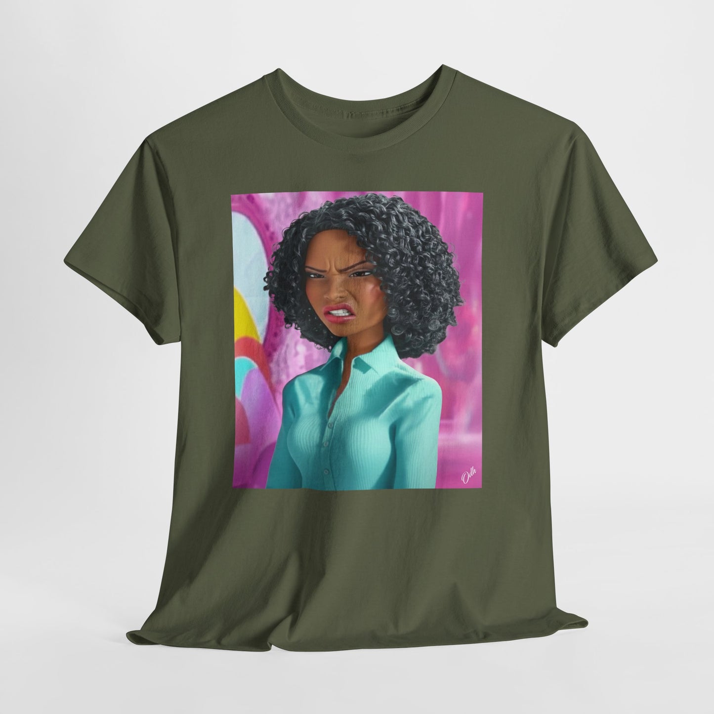 Disgusted Black Barbie Doll Face Tee