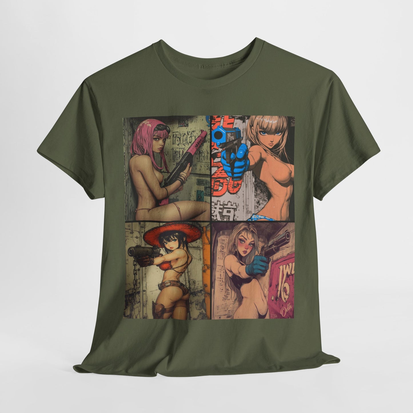 Sexy Anime Girl Shirt, Waifu Tshirt, Hentai Ecchi Girl Tee, Beautiful Gun Girl
