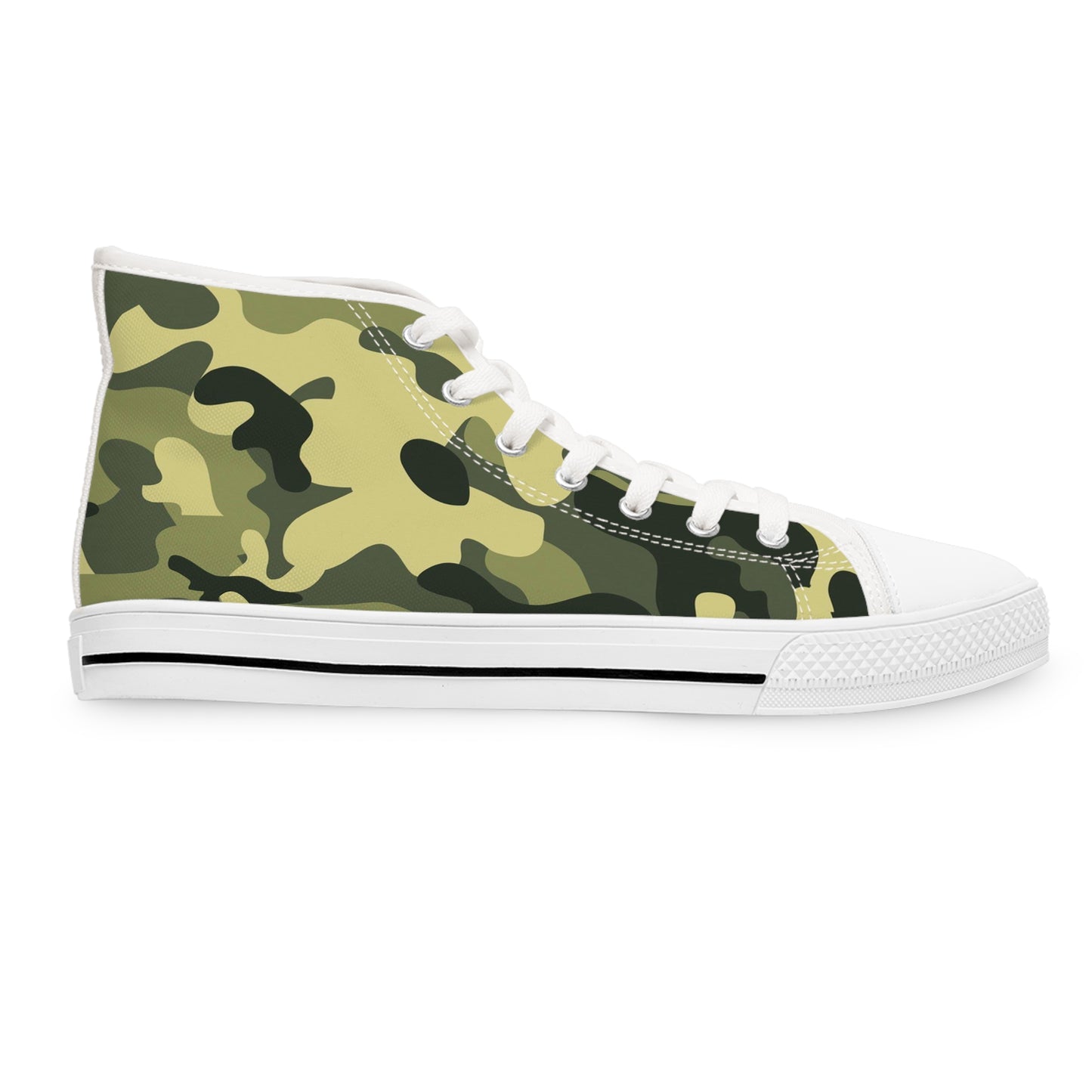 Women's High Top Sneakers, Camouflage Sneakers, Green Camo Sneakers, Workout Shoes