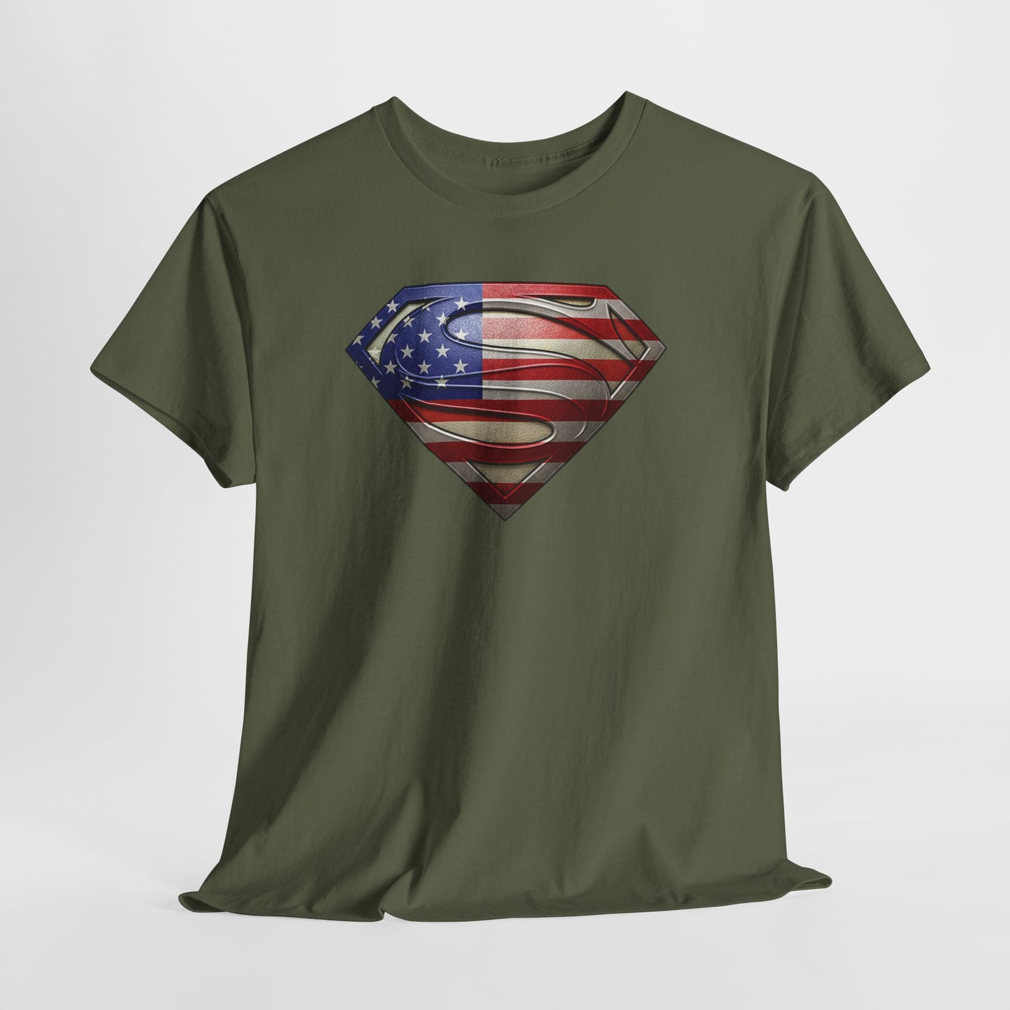 Superman Logo American Flag T Shirt, Man of Steel Tee, Symbol, DC Superhero