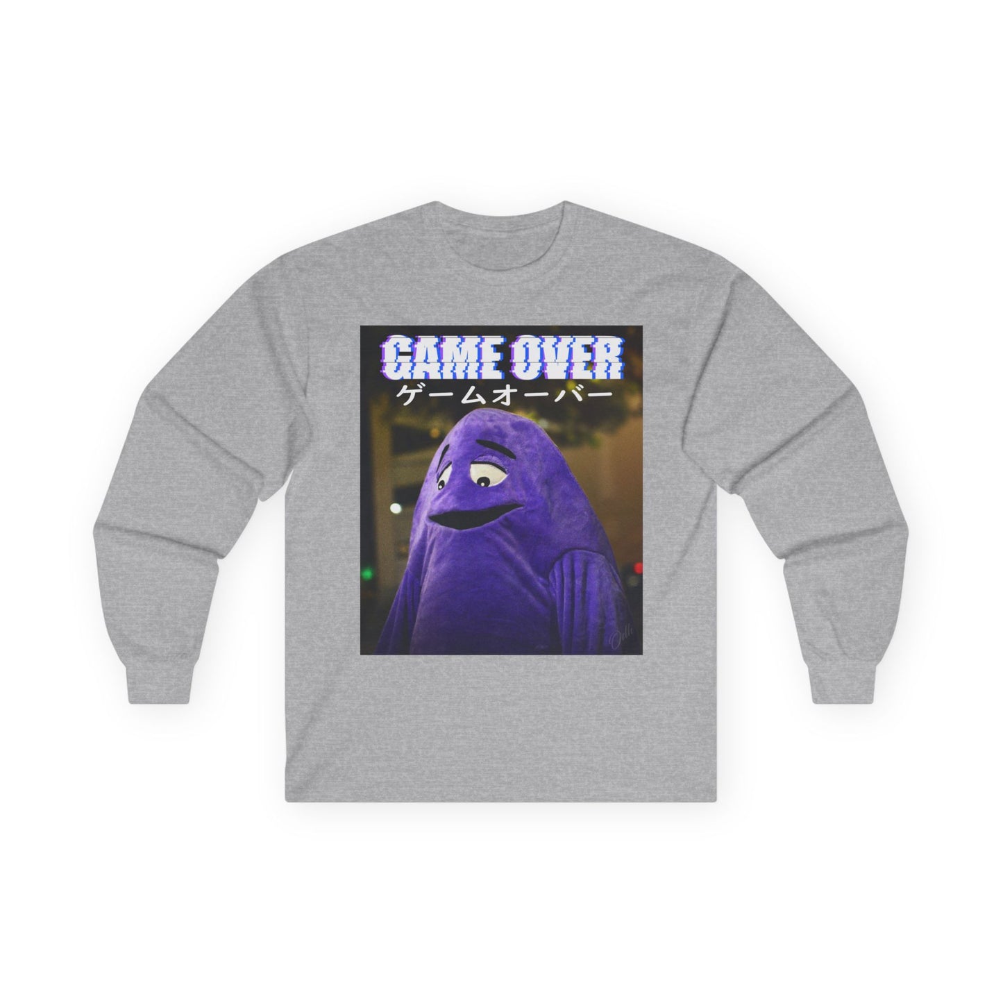 Game Over Long Sleeve Tee Retro Shirt Gamer Gift Japanese Grimace Back To School