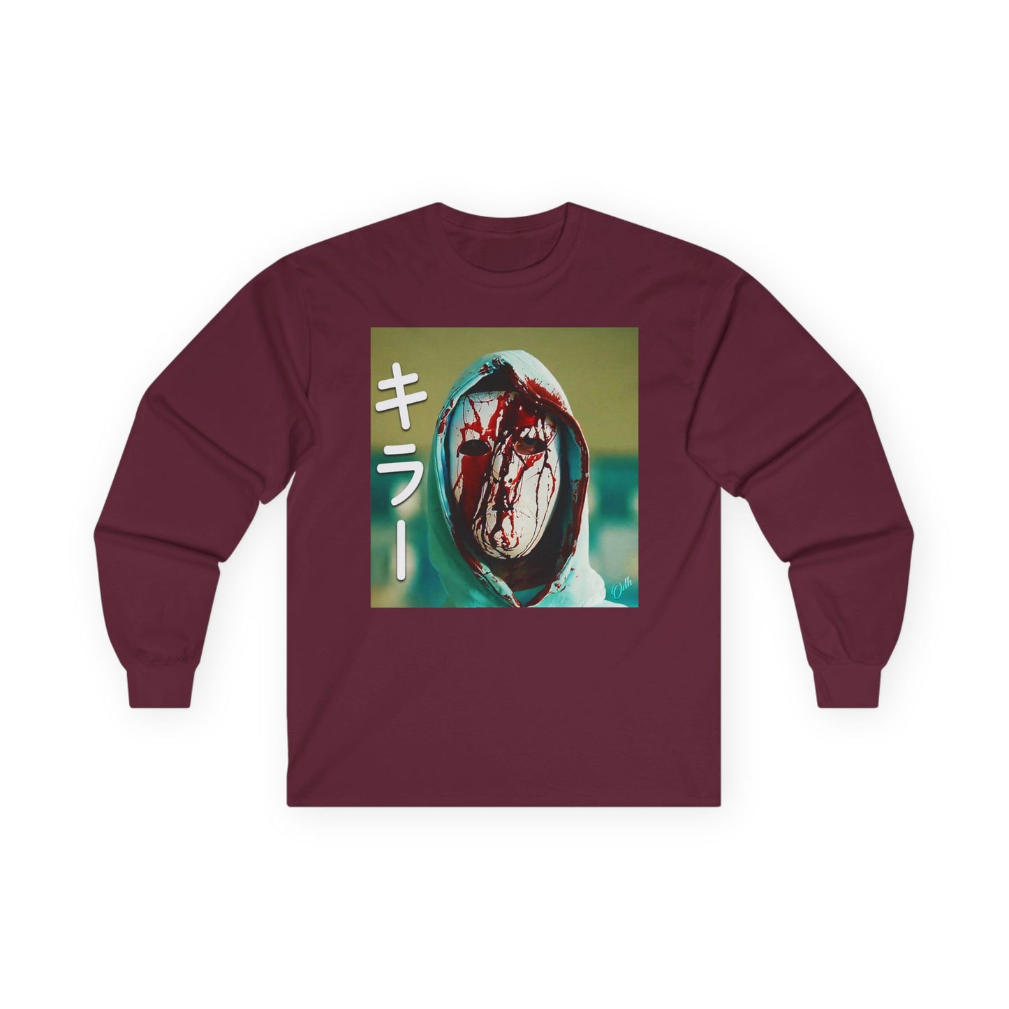 Horror Movie Shirt Scary Long Sleeve Tee Halloween Villain Tshirt Bloody Mask