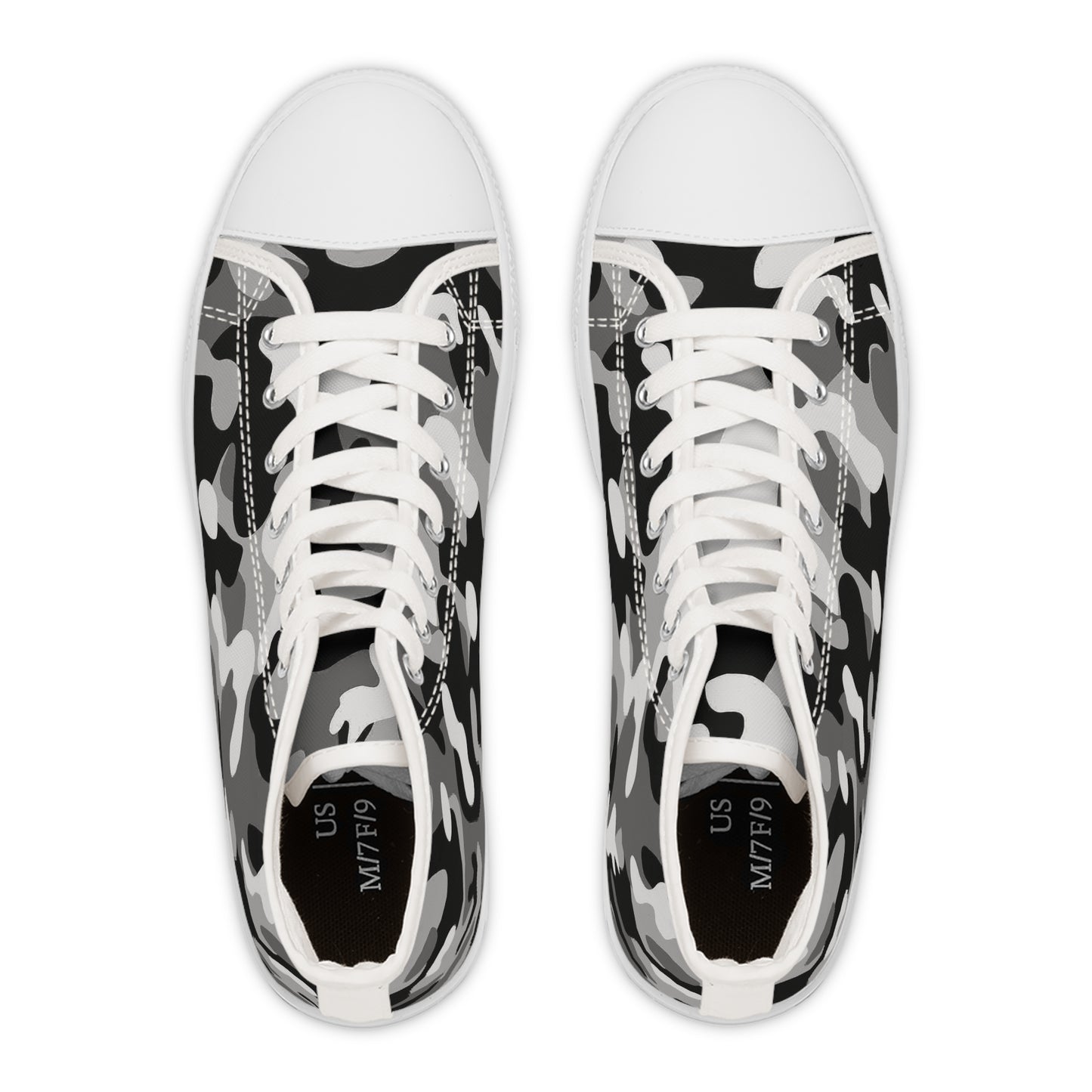 Women's Black and White Camo High Top Sneakers