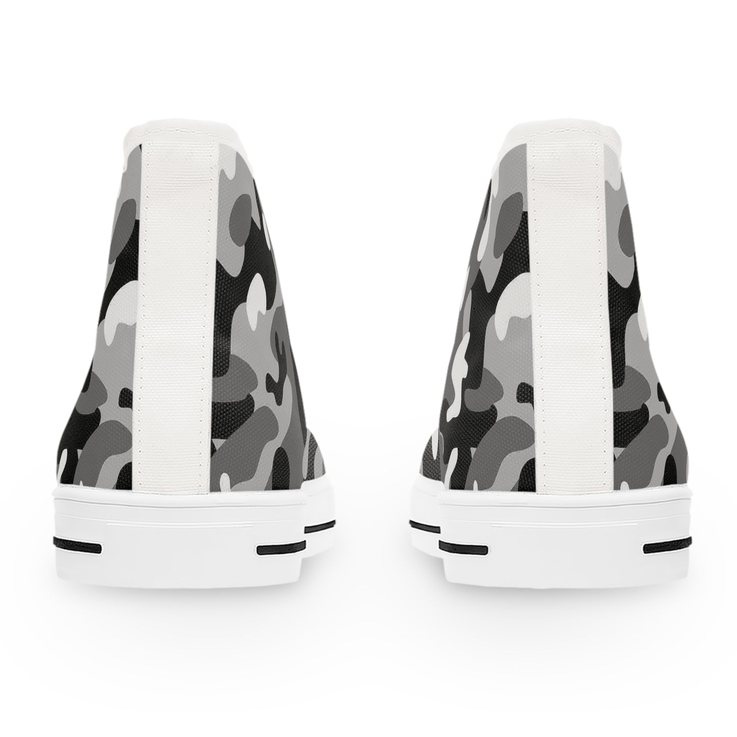 Women's Black and White Camo High Top Sneakers