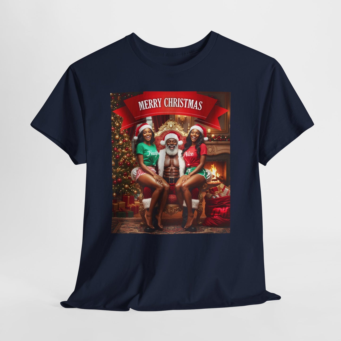 Sexy Black Santa Claus Merry Christmas Tshirt